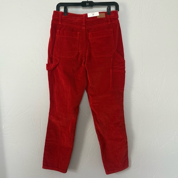 Judy Blue Orange Rust Slim Fit High Waist Stretch Corduroy Carpenter Jeans - Picture 3 of 16